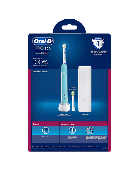 Pro 800 Electric Toothbrush with Travel Case - Blue