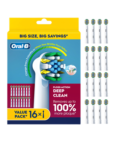 Floss Action Deep Clean Brush Head Refills 16 Pack
