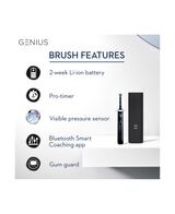 Genius 9000 Electric Toothbrush with 3 Replacement Heads & Smart Travel Case, Black