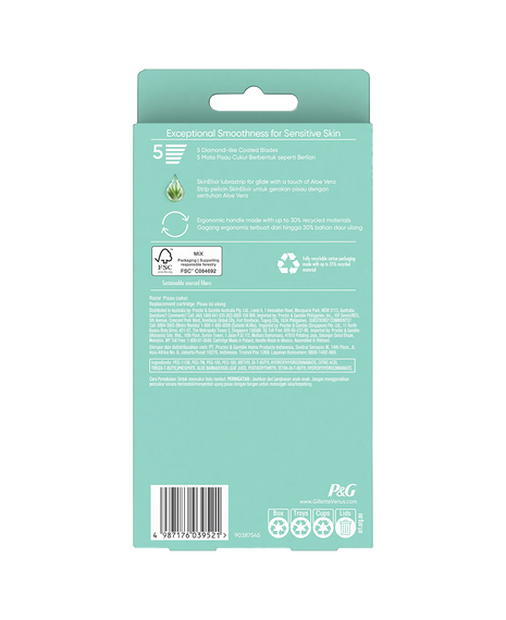 Deluxe Smooth Sensitive Razor with 2 Blades Refill